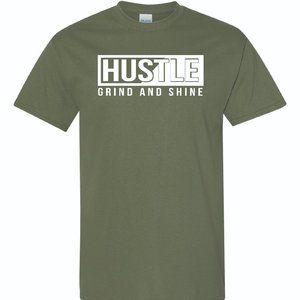 Mens Short Sleeve T-shirt -  Hustle - Military Green